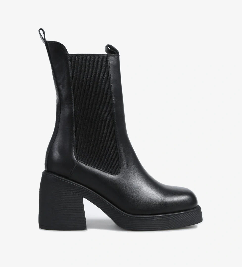 Siyah Kadın Deri Topuklu Bot D-ENISA - Görsel 1