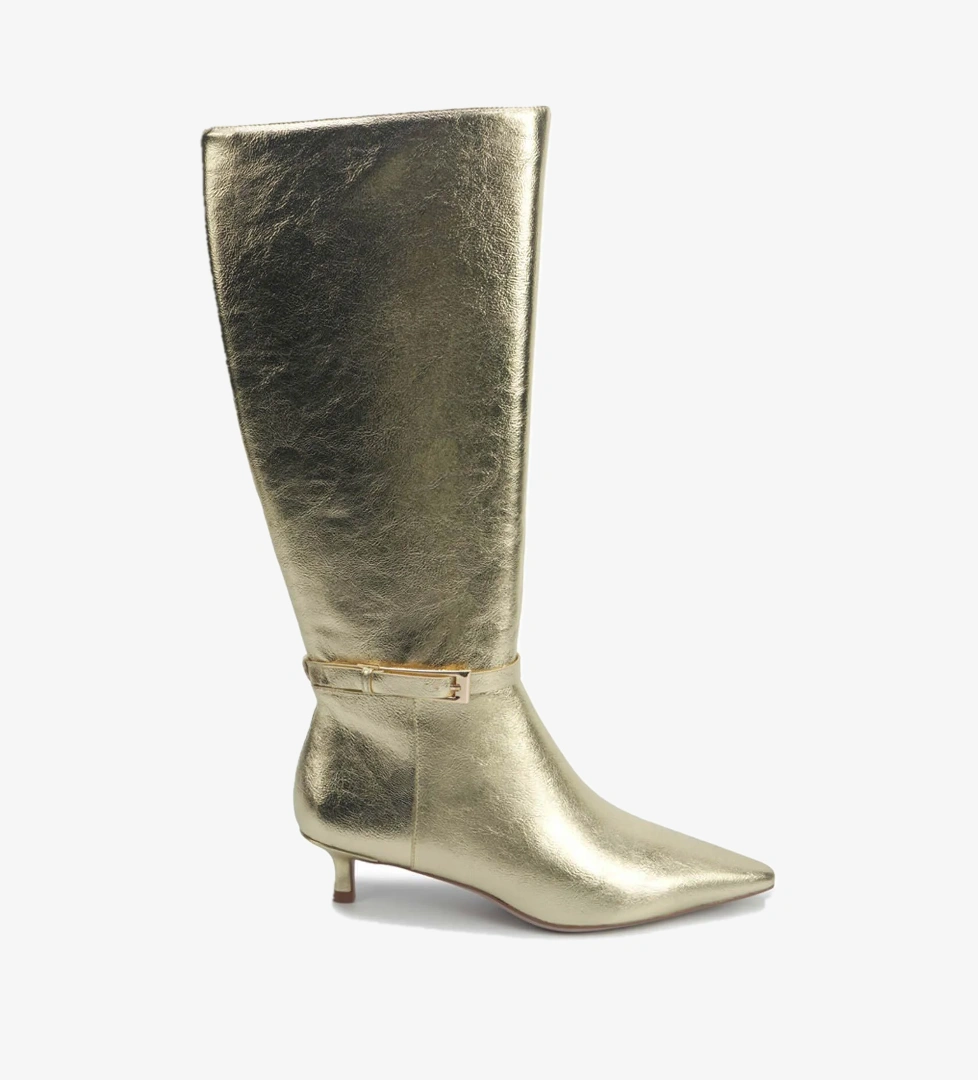 Nine West SHONDA 5PR Altın Kadın Topuklu Çizme - Görsel 1