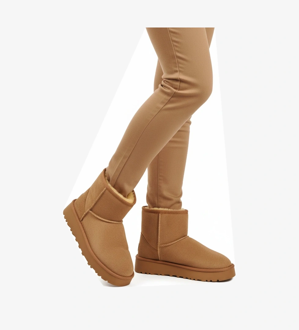 Vizon Süet İçi Kürklü Soğuğa Dirençli Kaymaz Kadın Bot 696081 Z - Görsel 1