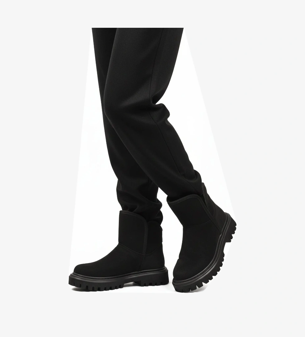 Siyah Süet İçi Kürklü Soğuğa Dirençli Kaymaz Kadın Bot 548038 Z - Görsel 1