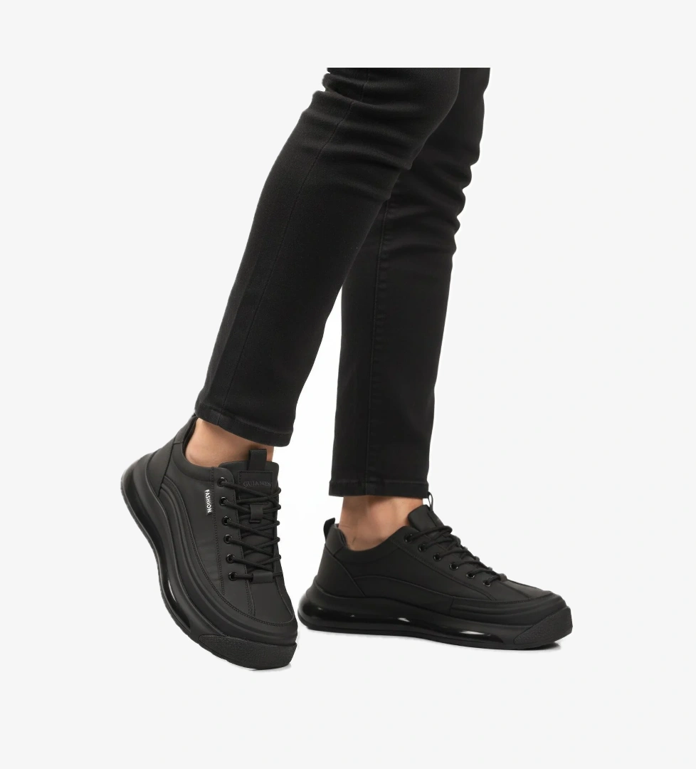 Siyah Hakiki Deri Erkek Casual Ayakkabı 24K500-1 M