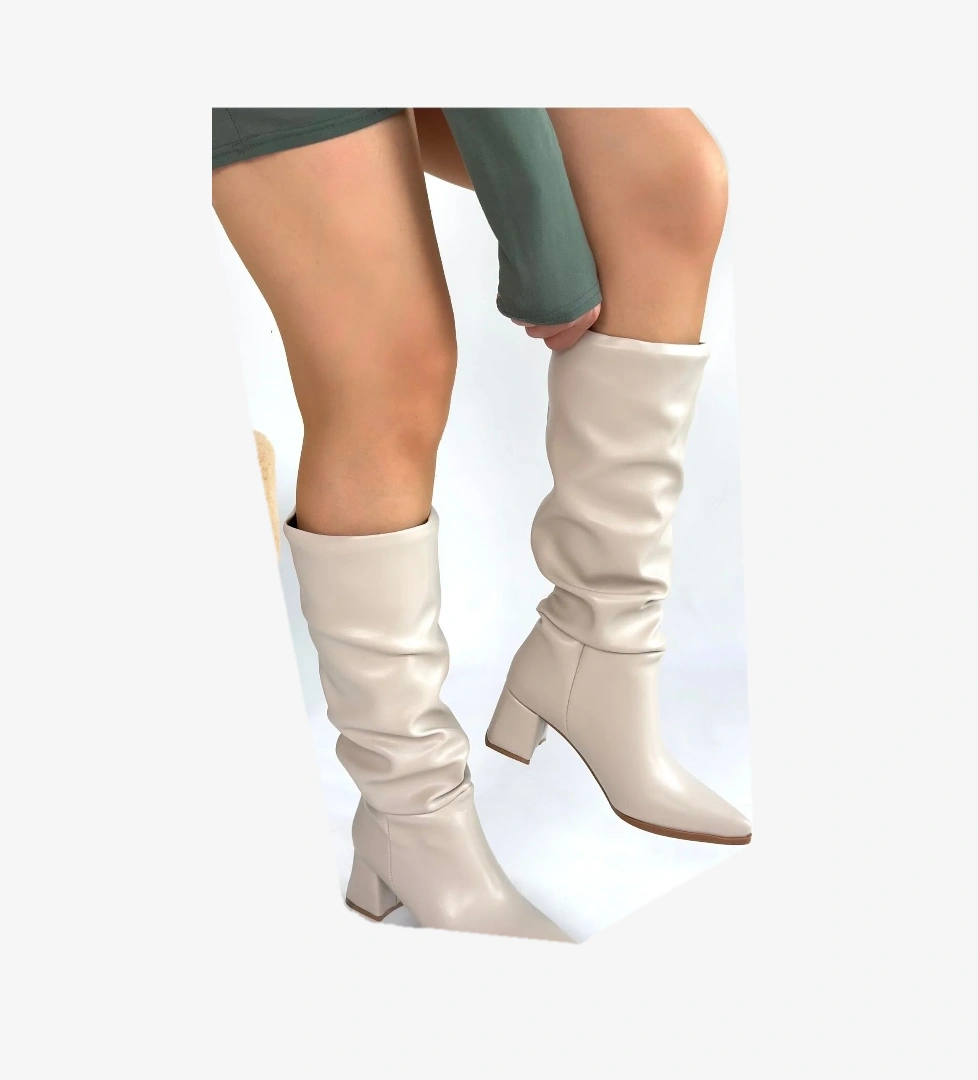 Pabucmarketi Ten Kadın Topuklu Çizme model görseli