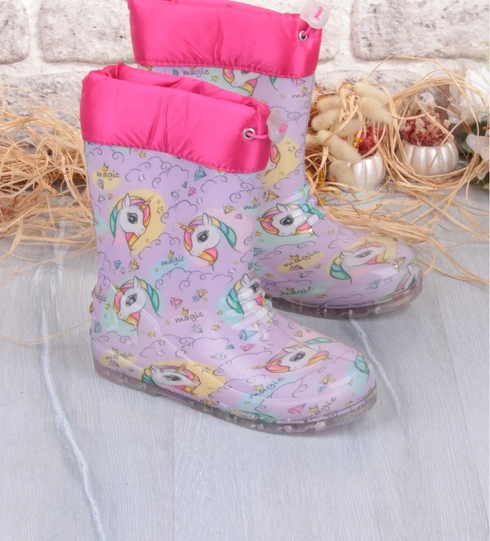 Fort 7061 Pembe Uniko Figürlü İçi Peluşlu Su Geçirmez Kız Çocuk Kar Yağmur Çizmesi model görseli