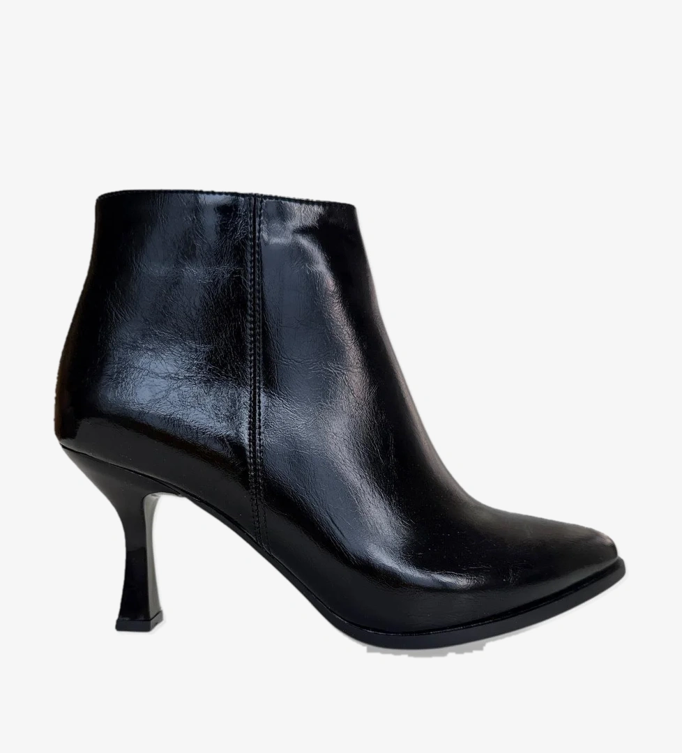 Topuklu Fermuarlı Kadın Bot (8 Cm) SİYAH - SİYAH