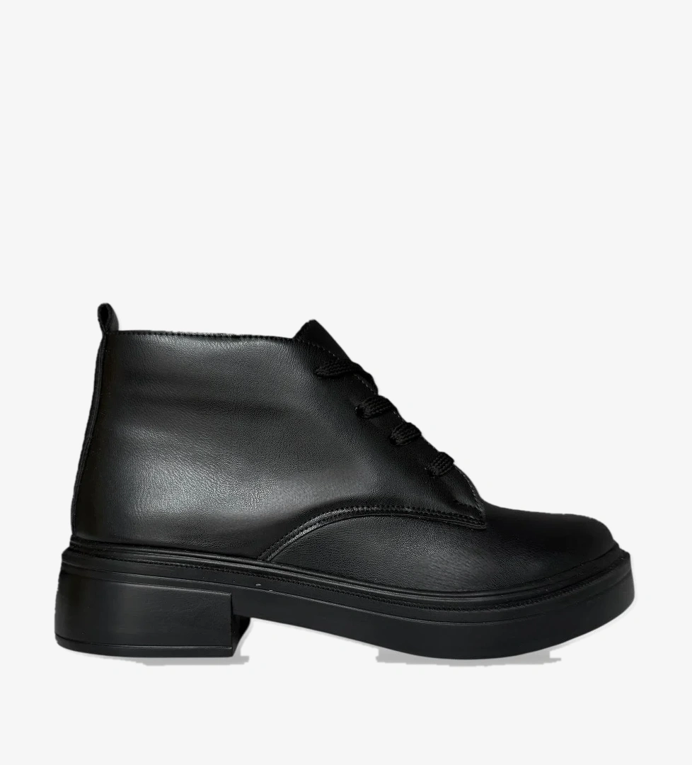 Kauçuk Yüksek Taban Kadın Bot SİYAH