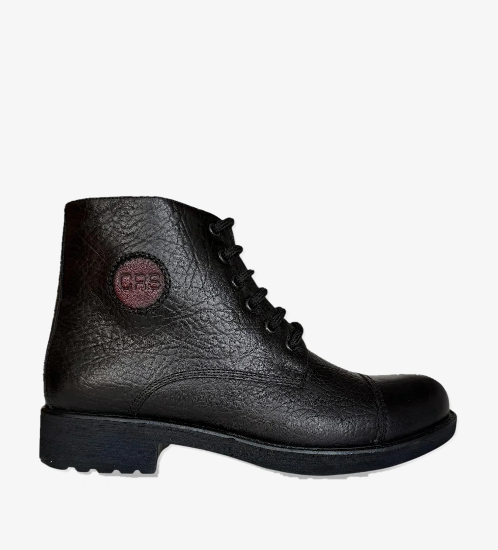 Liger Hakiki Deri Kaydırmaz Kauçuk Taban Fermuarlı Erkek Bot SİYAH model görseli