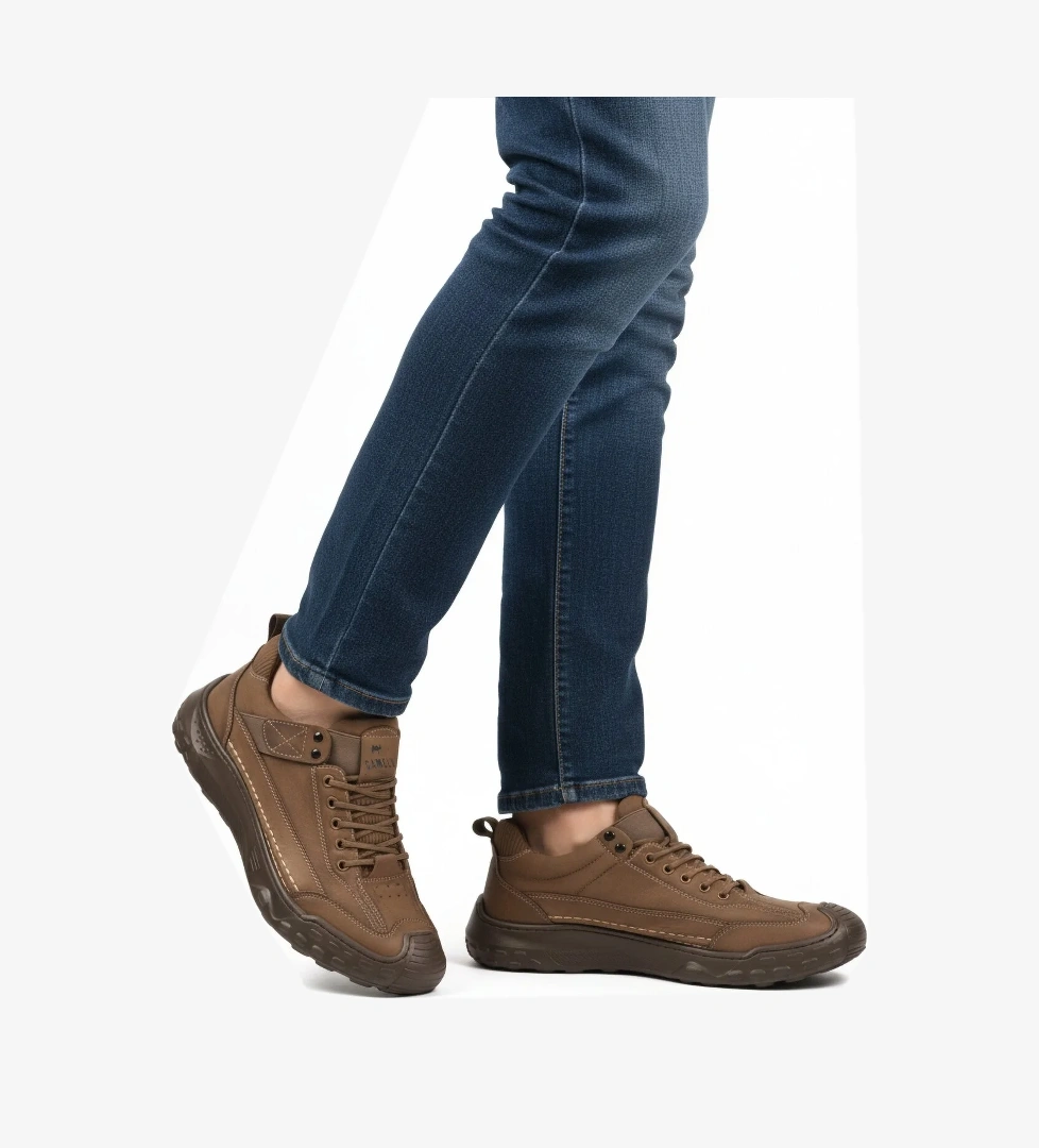 Bej Hakiki Deri Erkek Casual Ayakkabı