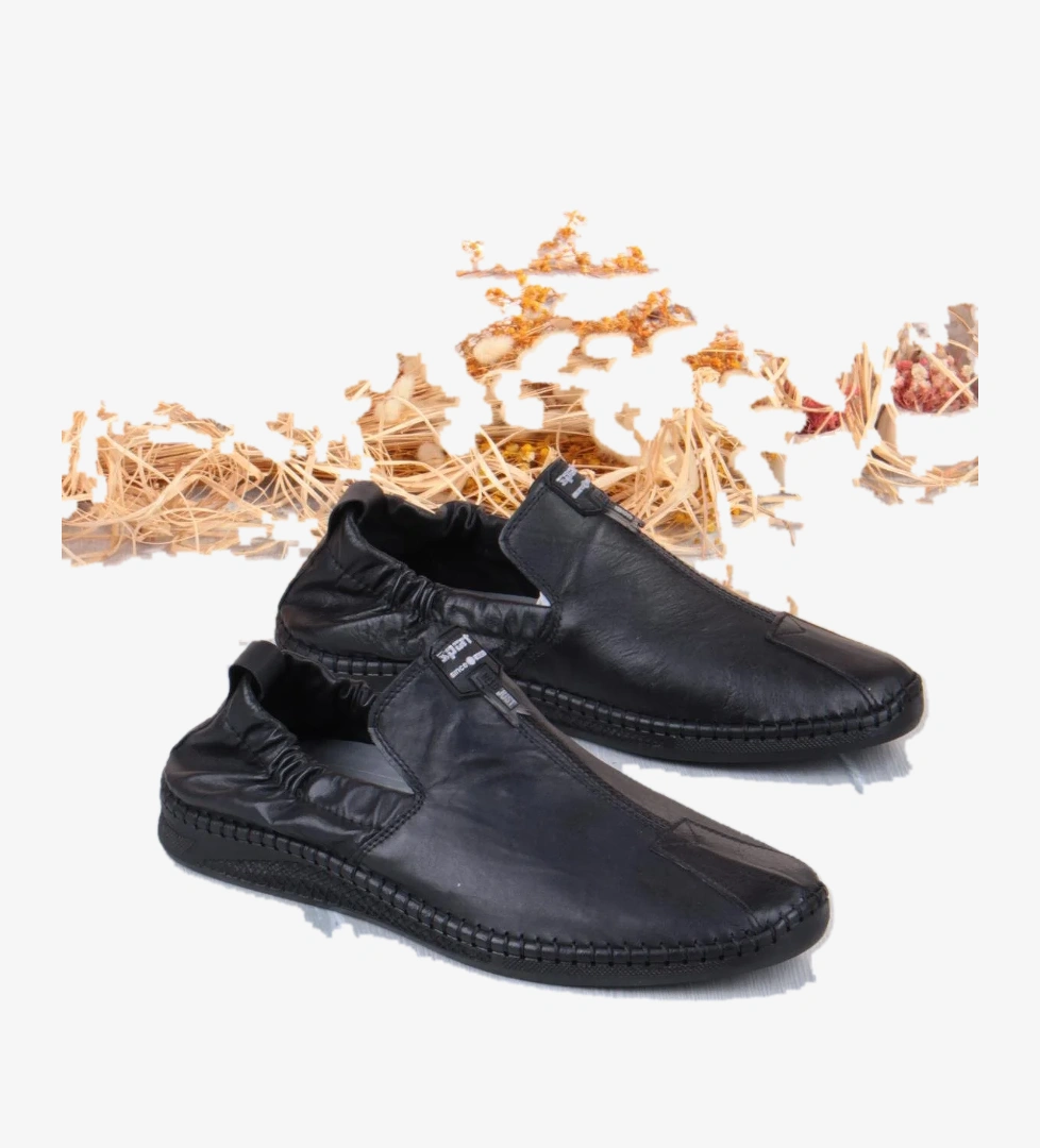 42612 Lastikli Comfort Rahat Esnek Hakiki Deri Erkek Ayakkabı - Görsel 1