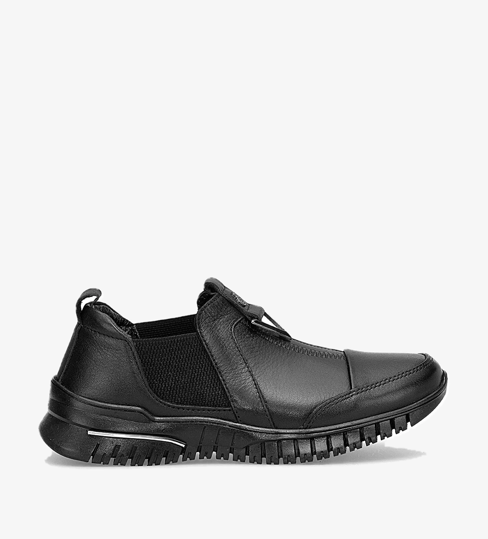 9495 Kadın Hakiki Deri Casual Ayakkabı Siyah - Görsel 1