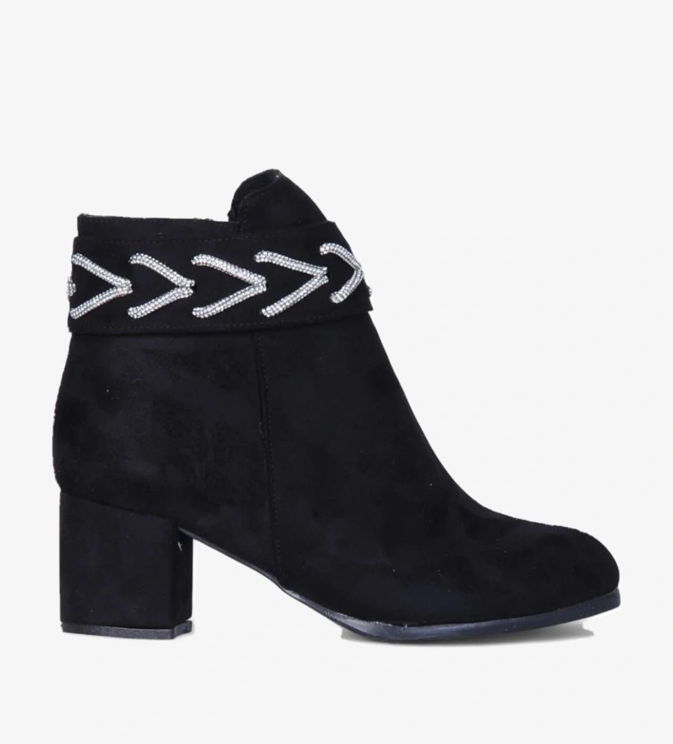 Ayakcenter By14 Süet Siyah Ayışığı Kadın 7Cm Topuklu Bot model görseli