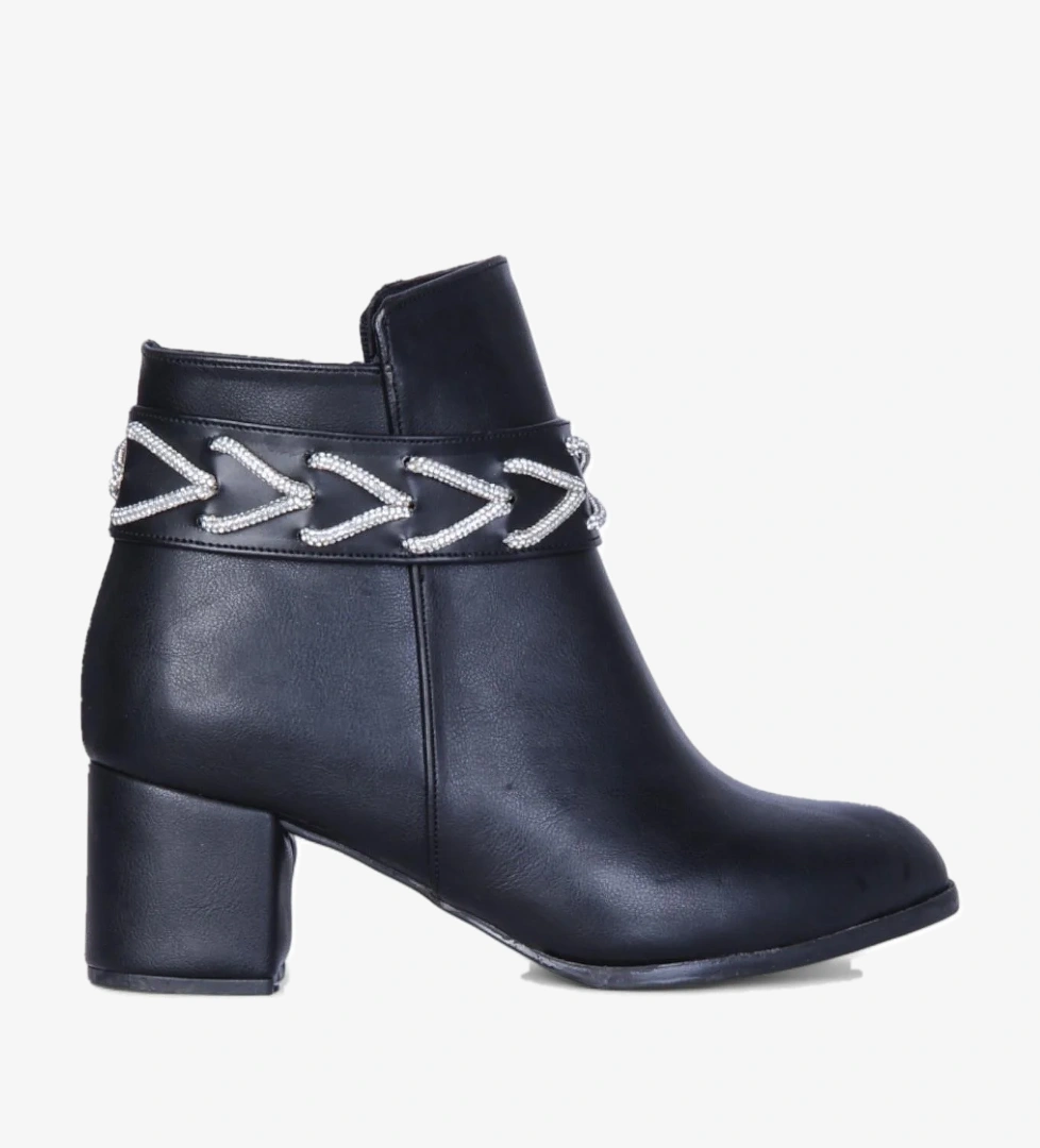 Ayakcenter By14 Cilt Siyah Ayışığı Kadın 7Cm Topuklu Bot model görseli