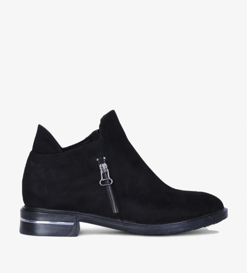 Ayakcenter By16 Süet Siyah Ayışığı Kadın Düz Bot model görseli