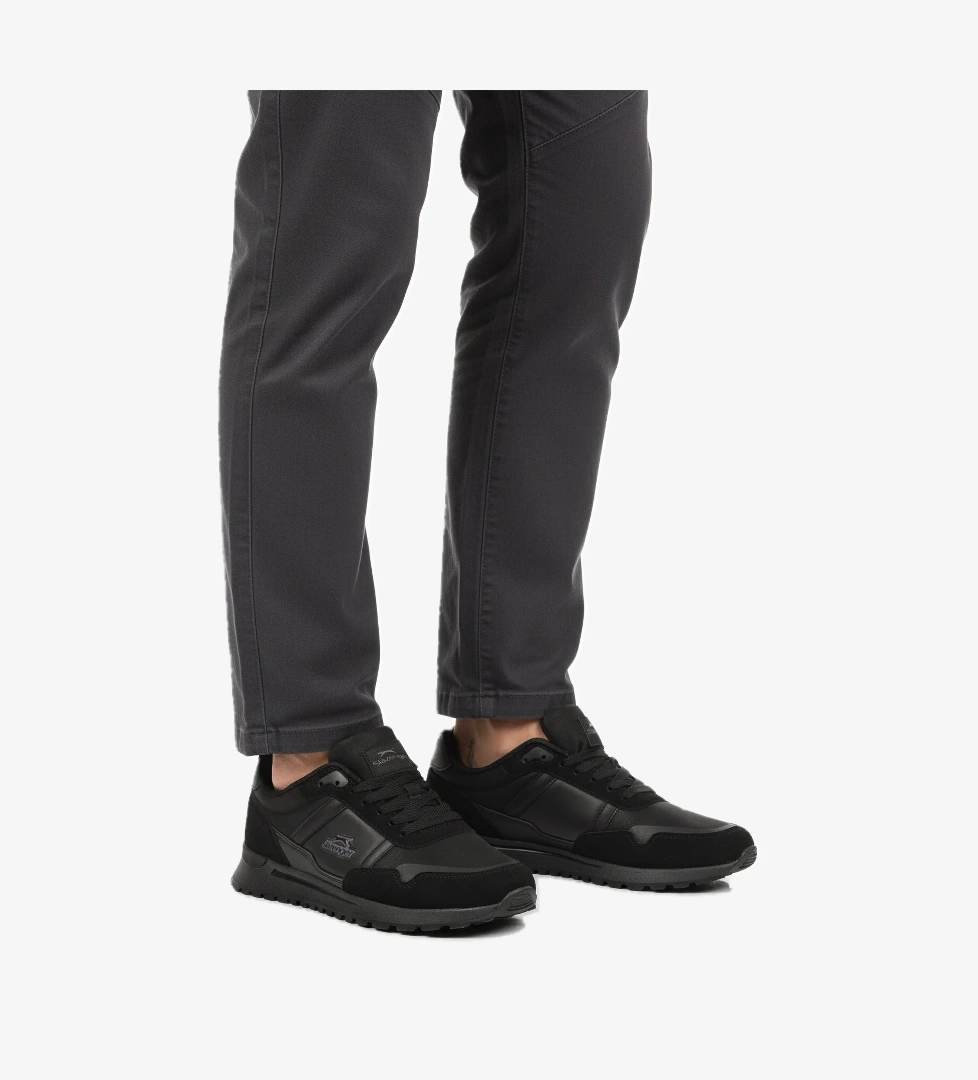 Siyah Bağcıklı Cilt Erkek Spor Ayakkabı Optica M - Görsel 1