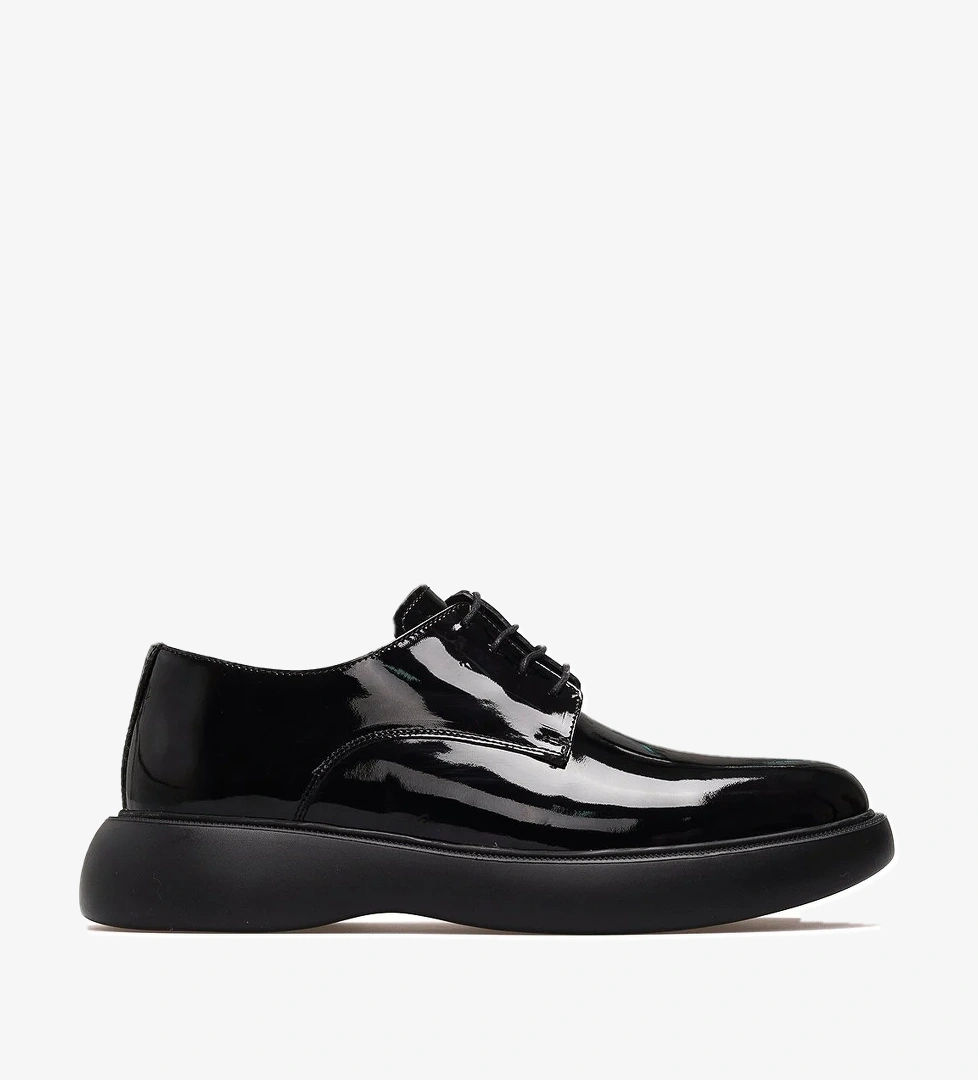 Erkek Deri Casual Günlük Ayakkabı 25k Ykö-20184 M Siyah Rugan