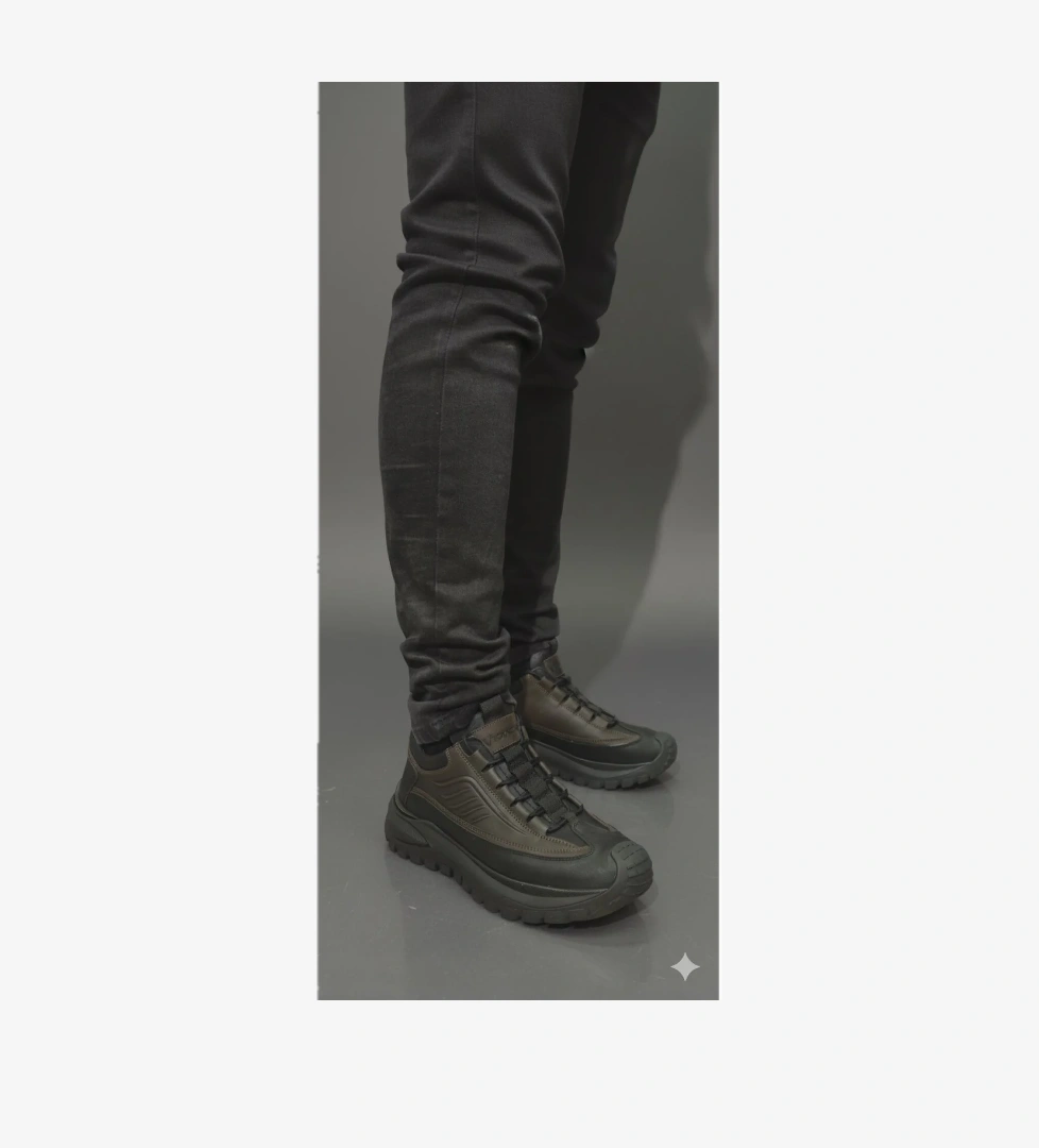 Lastik Bağlı Kanat Baskı Model Kısa Boğazlı Erkek Bot M434 - Görsel 1