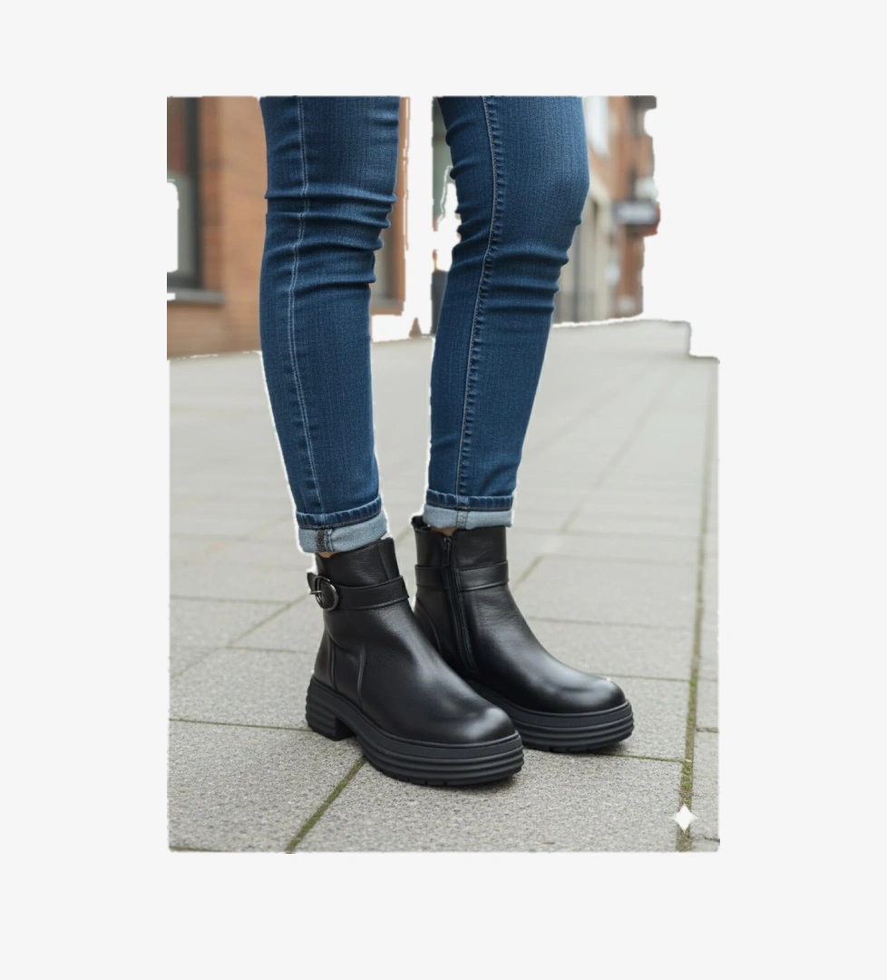 Voyager Toka Aksesuarlı Hakiki Deri Kalın Kaymaz Taban Kadın Bot Z326 model görseli