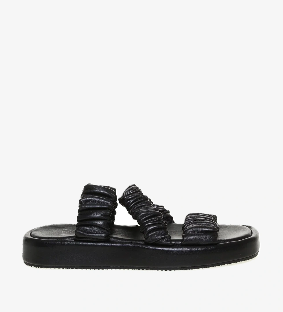 Fabrika Siyah Kadın Deri Sandalet APOLDA model görseli