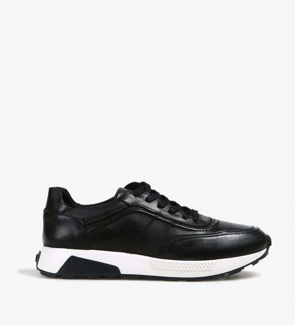 Siyah Erkek Deri Sneaker ICHEON - Görsel 1