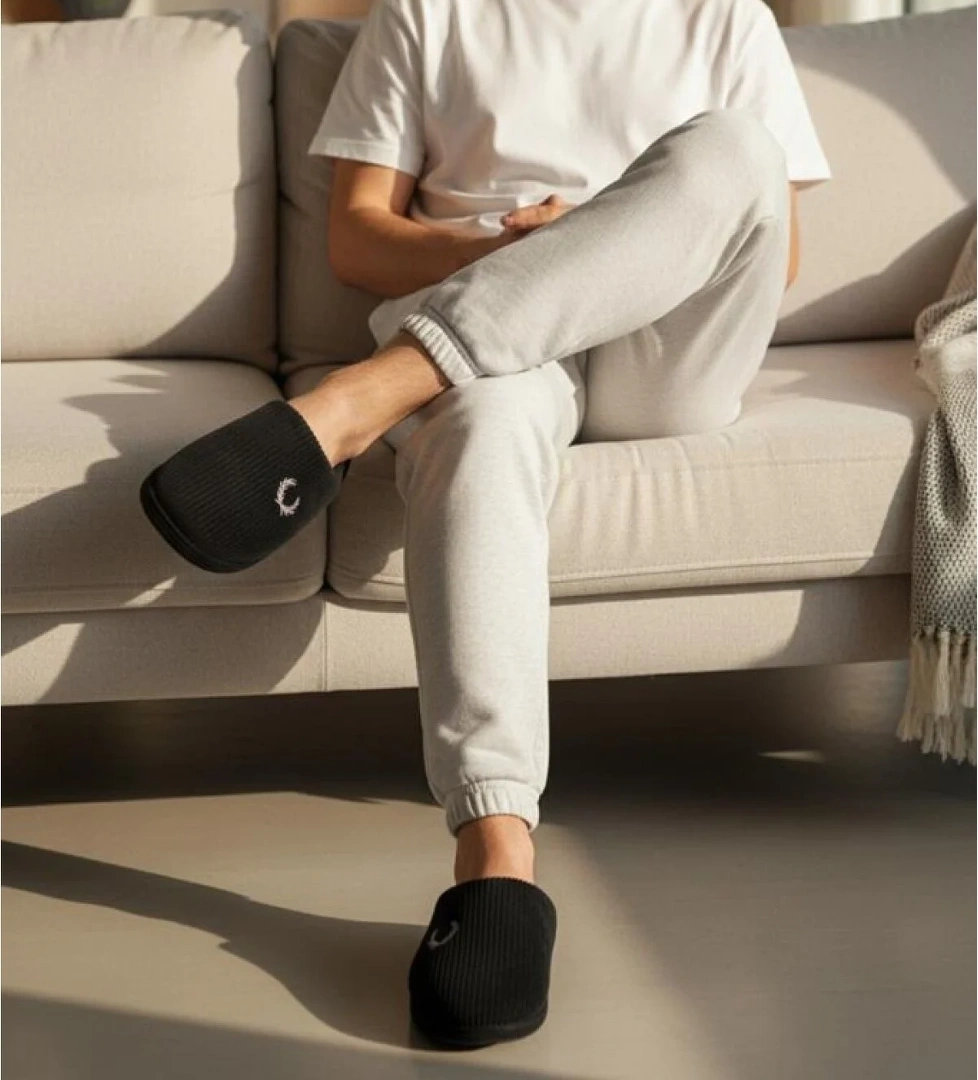 Erkek Ev Terliği Ses Yapmayan Yumuşak Rahat Taban İçi Yünlü Terlik