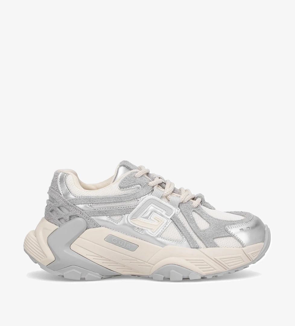 Guja 25k366 Kadın Hakiki Deri Klasik Sneaker Bej Gri model görseli