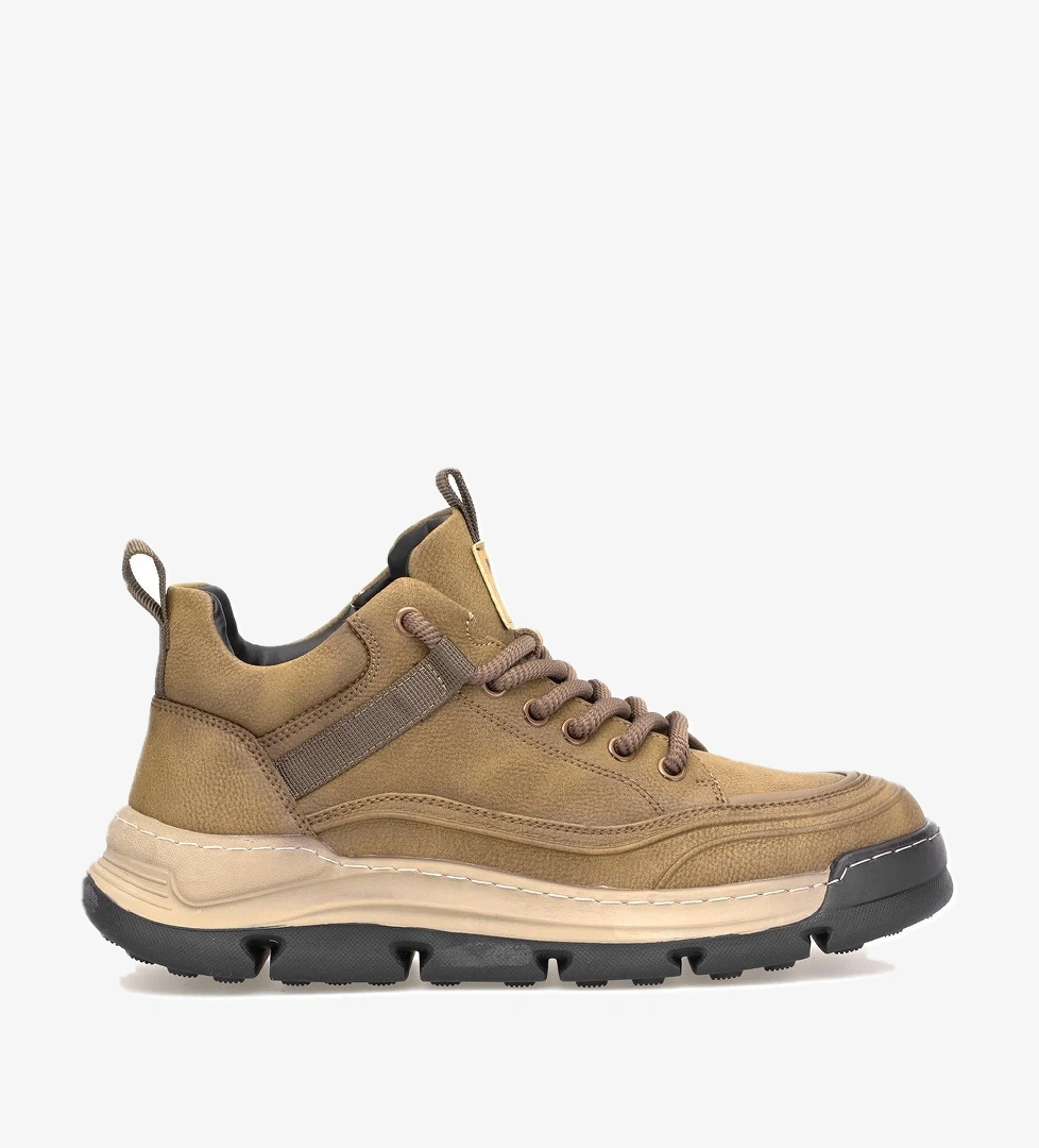 152-22203 Erkek Hakiki Deri Sneaker Bot Kum Rengi