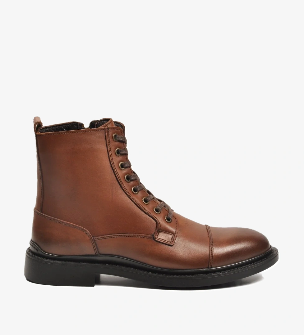 Ayakmod Taba Deri Polarlı Soğuğa Dirençli Kaymaz Erkek Bot 2K1159-1013 M model görseli