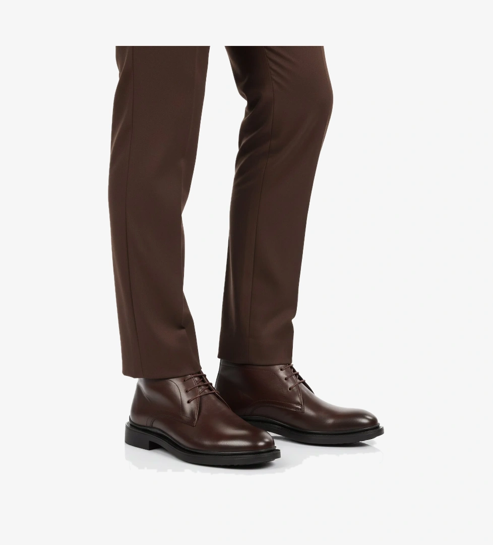 Ayakmod Siyah Kahverengi Bağcıklı Hakiki Deri Erkek Bot Ag1188-1013 M model görseli