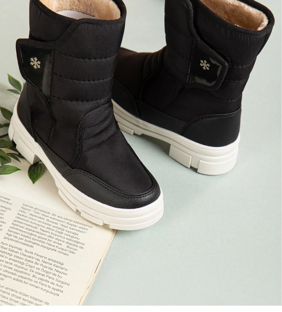 Lady Termal Kürklü Bantlı Soğuk Dayanıklı Kadın Bot Çizme Kar Botu