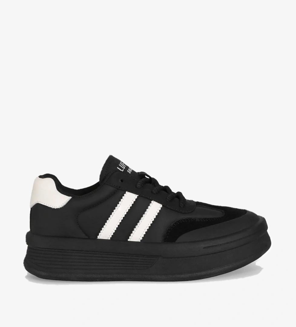 121230019 Christina 25K Kadın Hakiki Deri Klasik Sneaker Siyah - Görsel 1