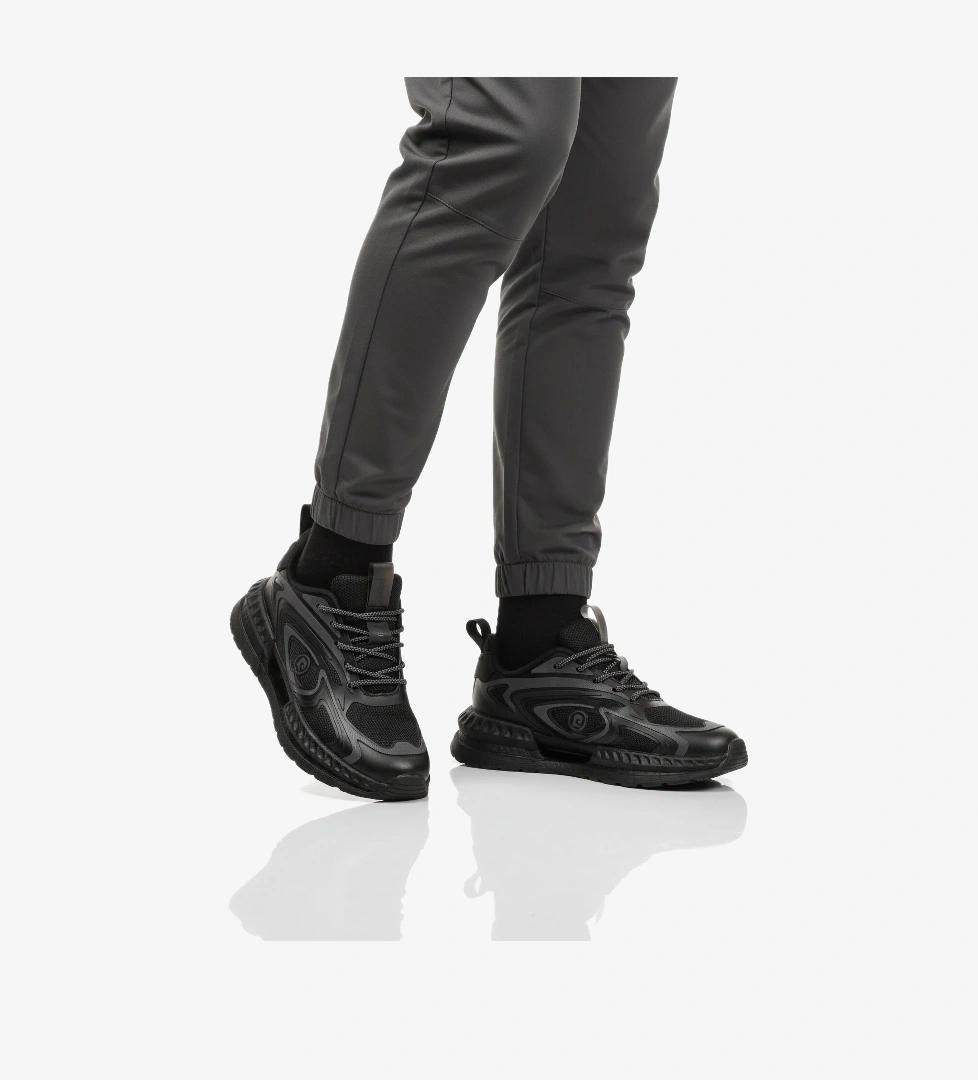 Siyah Fileli Hafif Esnek Erkek Spor Ayakkabı PCI-11616 M