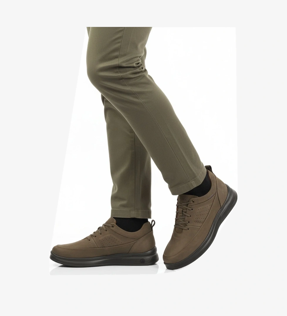 Haki Nubuk Hakiki Deri Ortopedik Erkek Casual Ayakkabı 252070 M