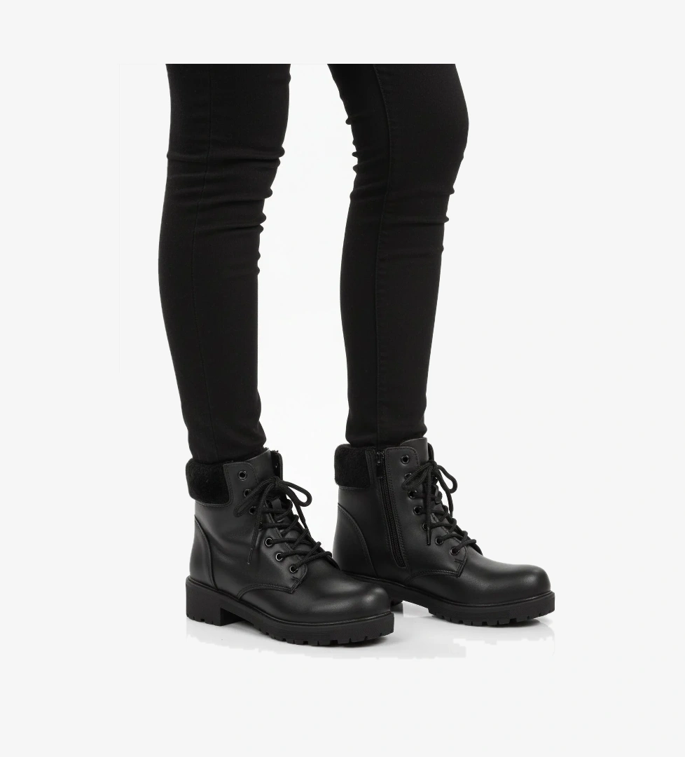 Siyah İçi Polarlı Kaymaz Kadın Bot Marc 4030 Z