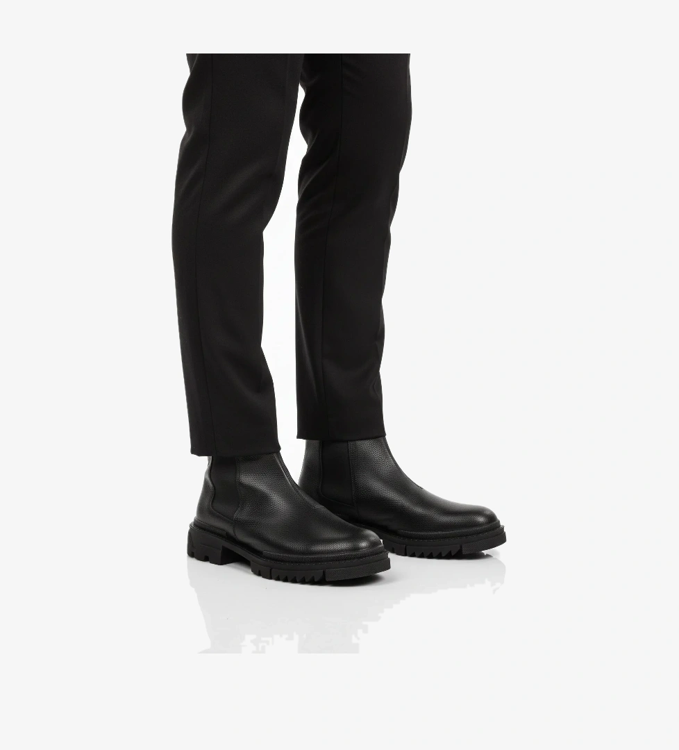 Siyah İçi Polarlı Kaymaz Soğuğa Dirençli Erkek Chelsea Bot 748 M