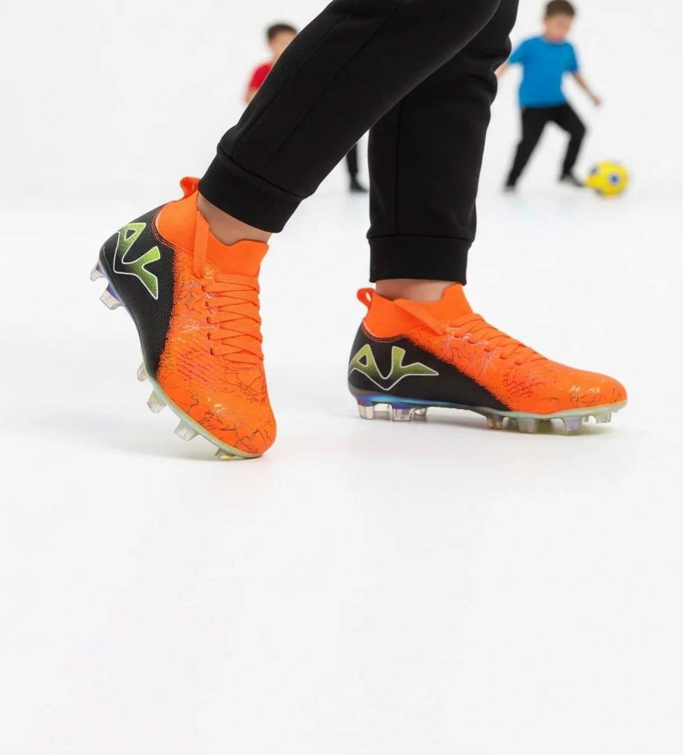 Turuncu Siyah Bilekten Çoraplı Erkek Çocuk Krampon FK-252-153 F