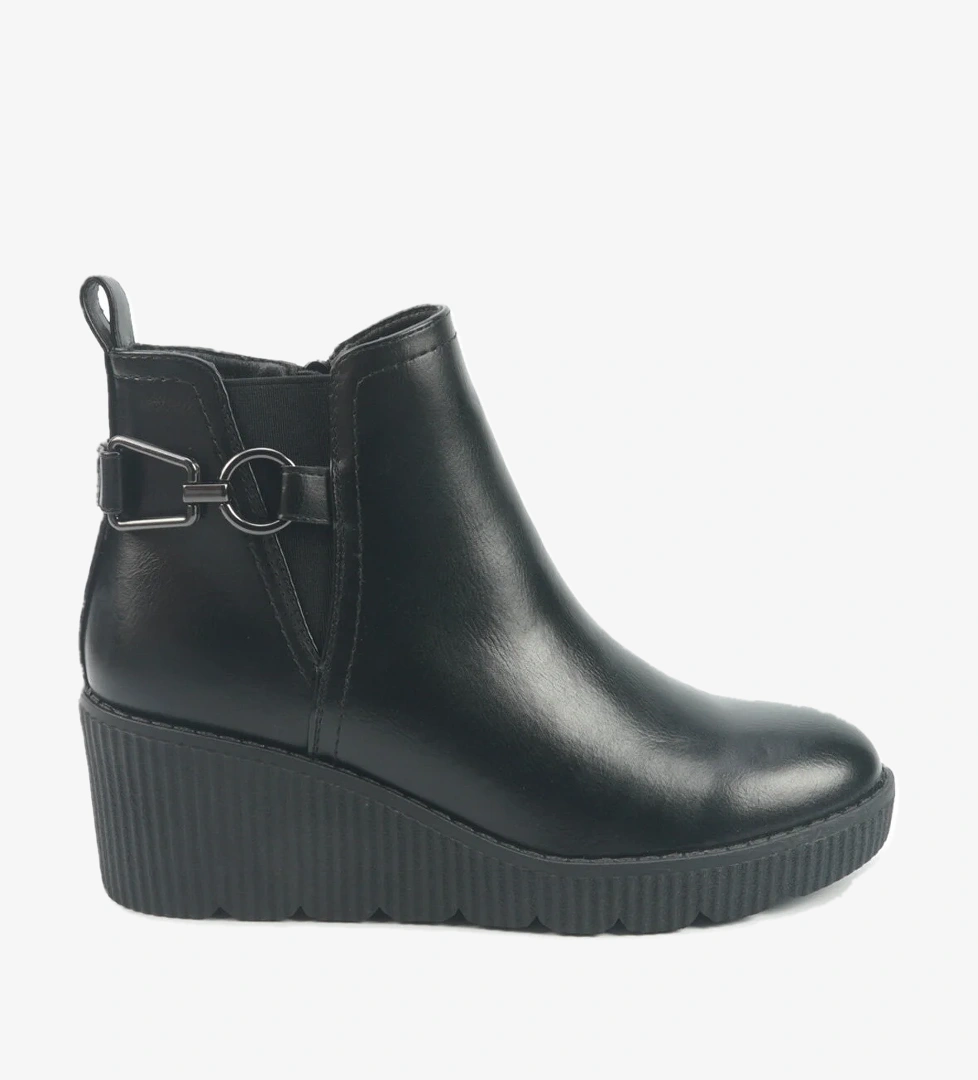 Polaris 326080.Z 5PR Siyah Kadın Dolgu Topuk Bot - Görsel 1