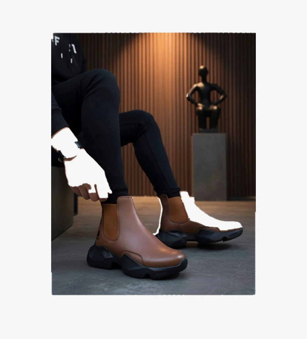 Pabucmarketi Lastikli Erkek Spor Bot TABA (SİYAH TABAN) model görseli