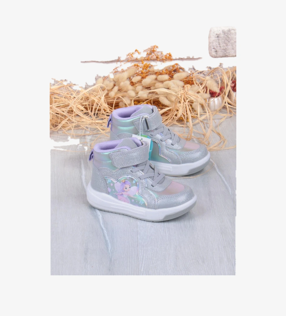 946.B25K.419 Klint Gümüş Işıklı Kız Çocuk Bot - Görsel 1