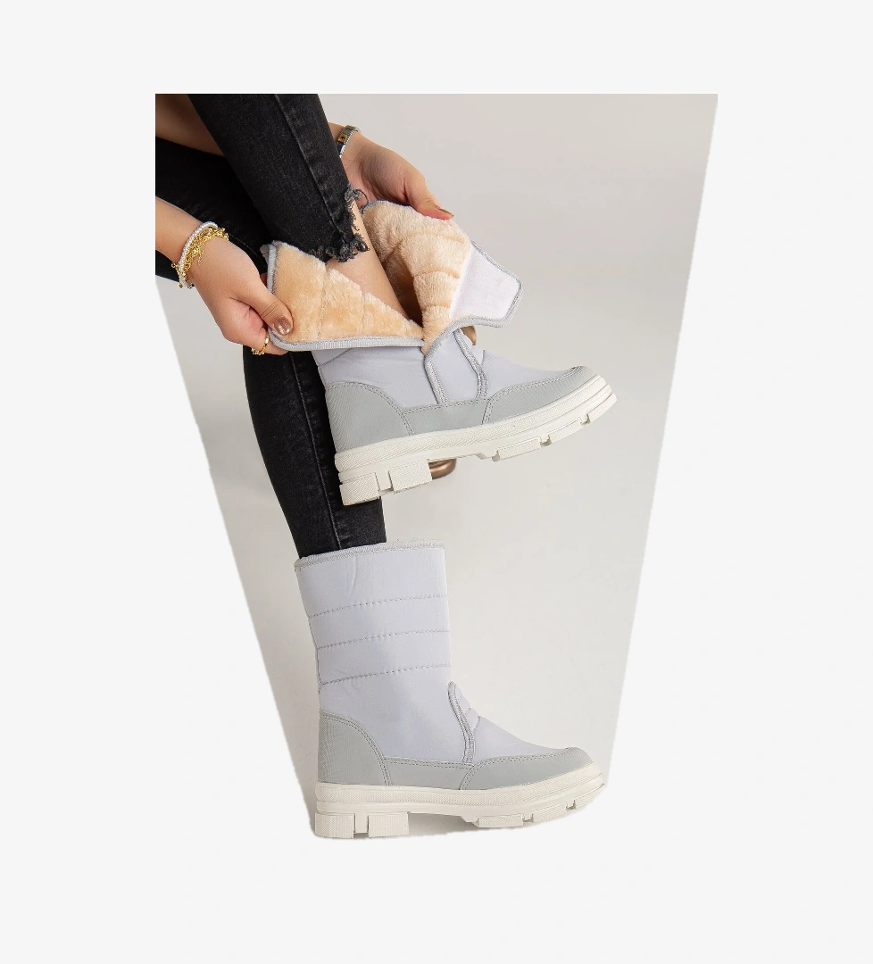 Lady Termal Kürklü Bantlı Soğuk Dayanıklı Kadın Bot Çizme Kar Botu