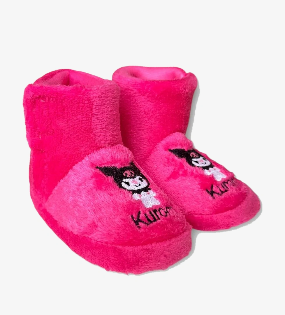 Çocuk Kuromi Nakış Detaylı Panduf FUŞYA