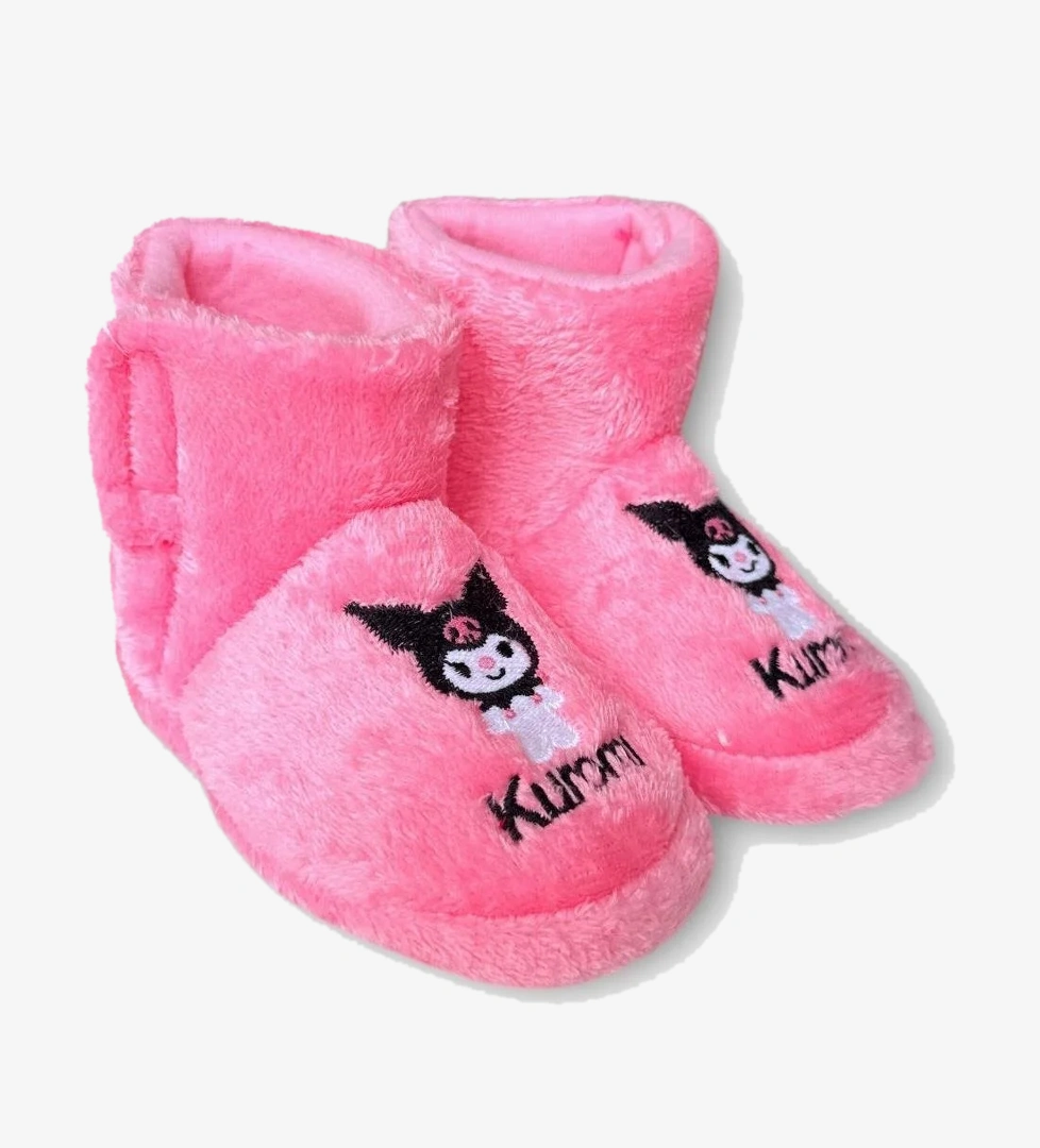 Çocuk Kuromi Nakış Detaylı Panduf PEMBE - Görsel 1