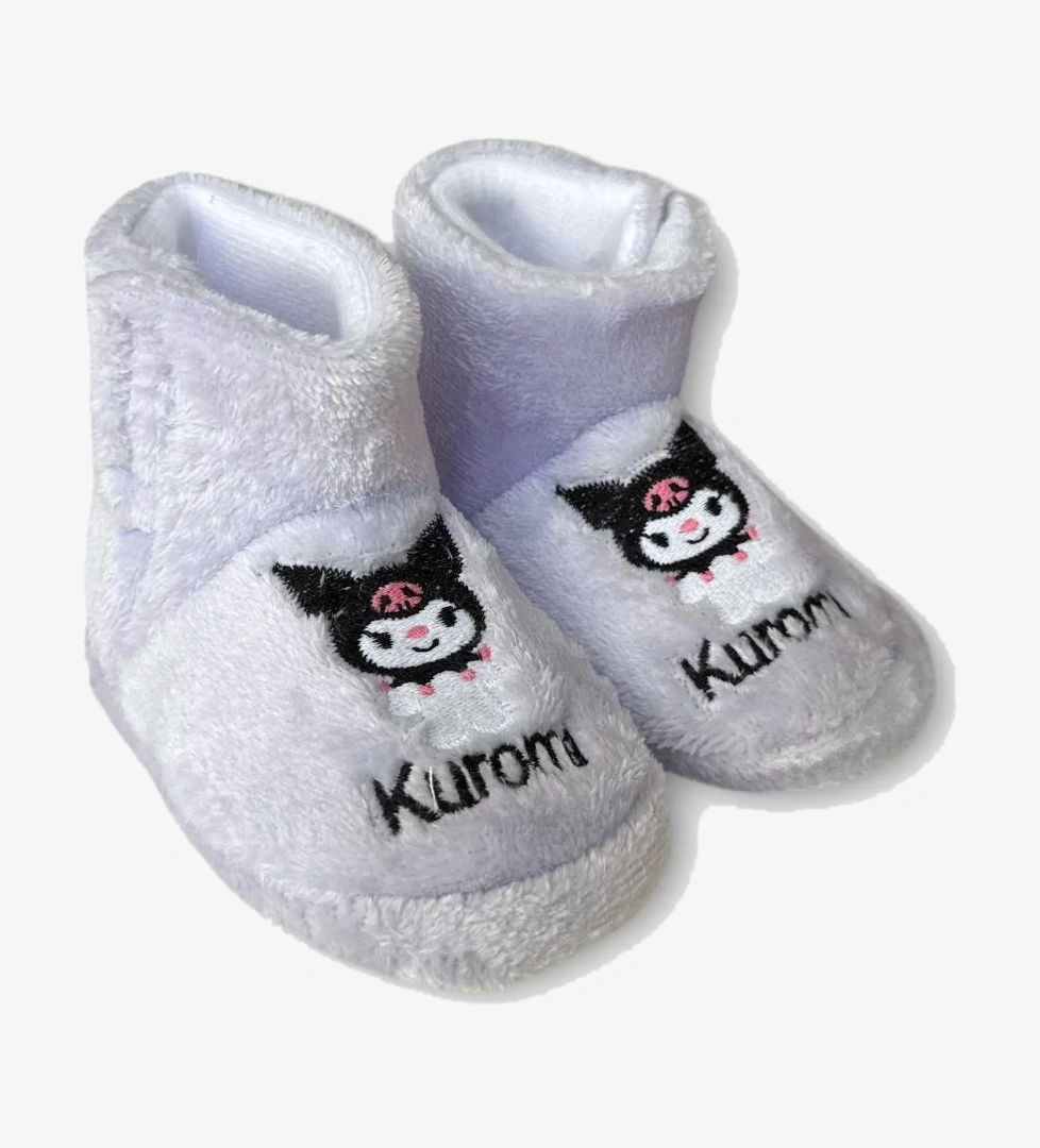 Çocuk Kuromi Nakış Detaylı Panduf Lila