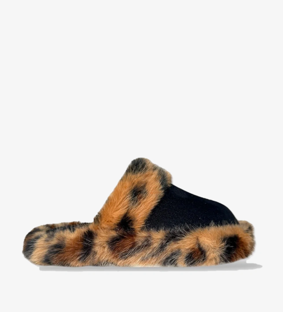 Peluş Detaylı Kadın Ev Terliği SİYAH - Görsel 1