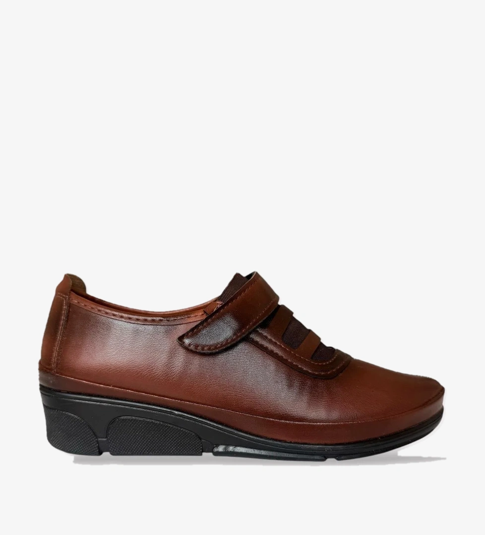 Cırtlı Ortopedik Anne Kadın Casual Ayakkabı TABA