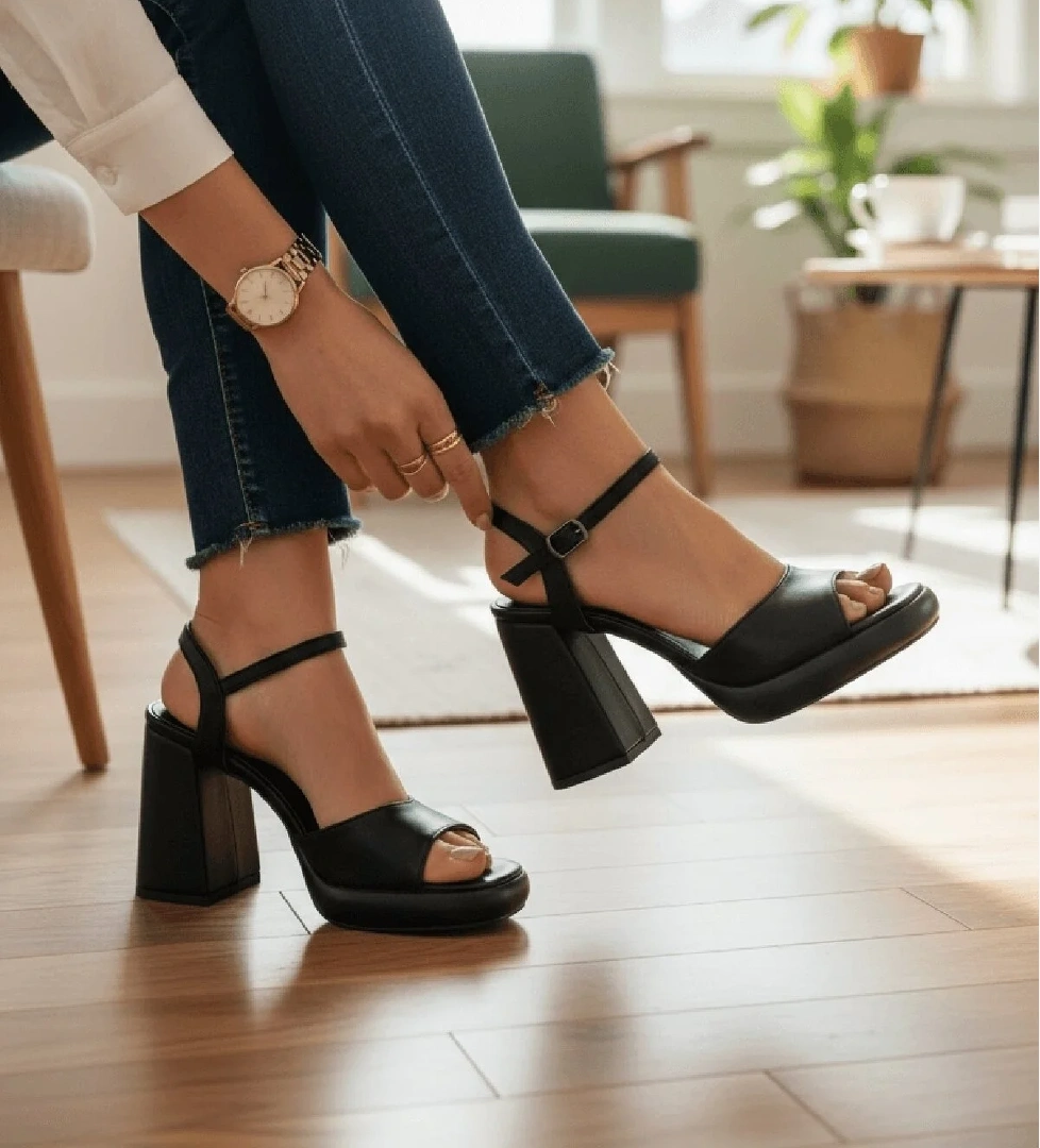 Divolya Bello Cilt ( 9 Cm Topuk ) Platform Topuklu Günlük Ayakkabı model görseli