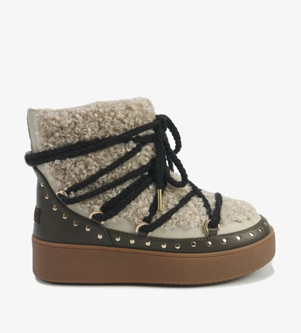 FULINA 5PR Bej Kadın Kar Botu - Görsel 1