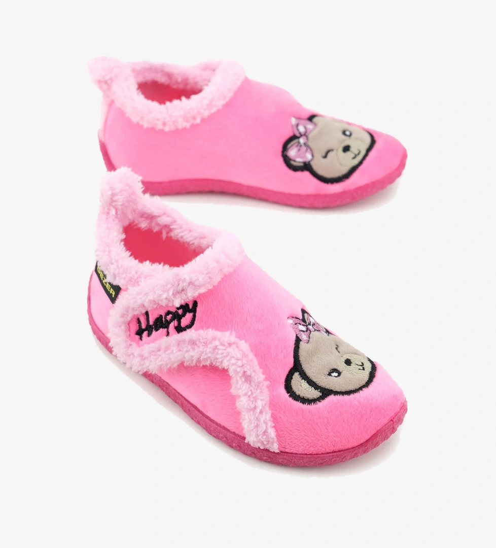 Kışlık Kız Çocuk Rahat Taban Cırt Cırtlı Ayarlanabilir Ev Okul Kreş Panduf Ayakkabı - Görsel 1