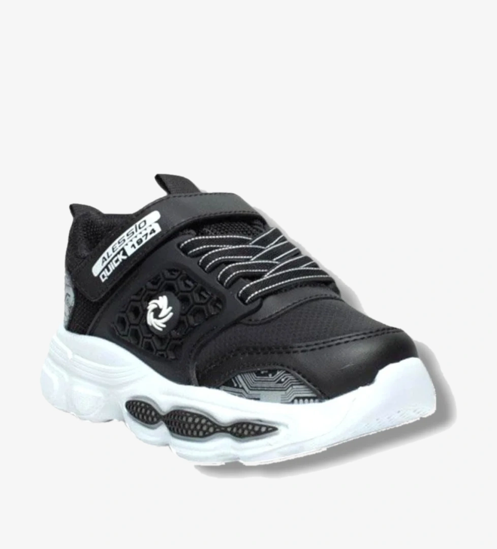 019-26 Cilt Anatomik Filet Çocuk Sneaker Siyah Beyaz 31-35 - Görsel 1