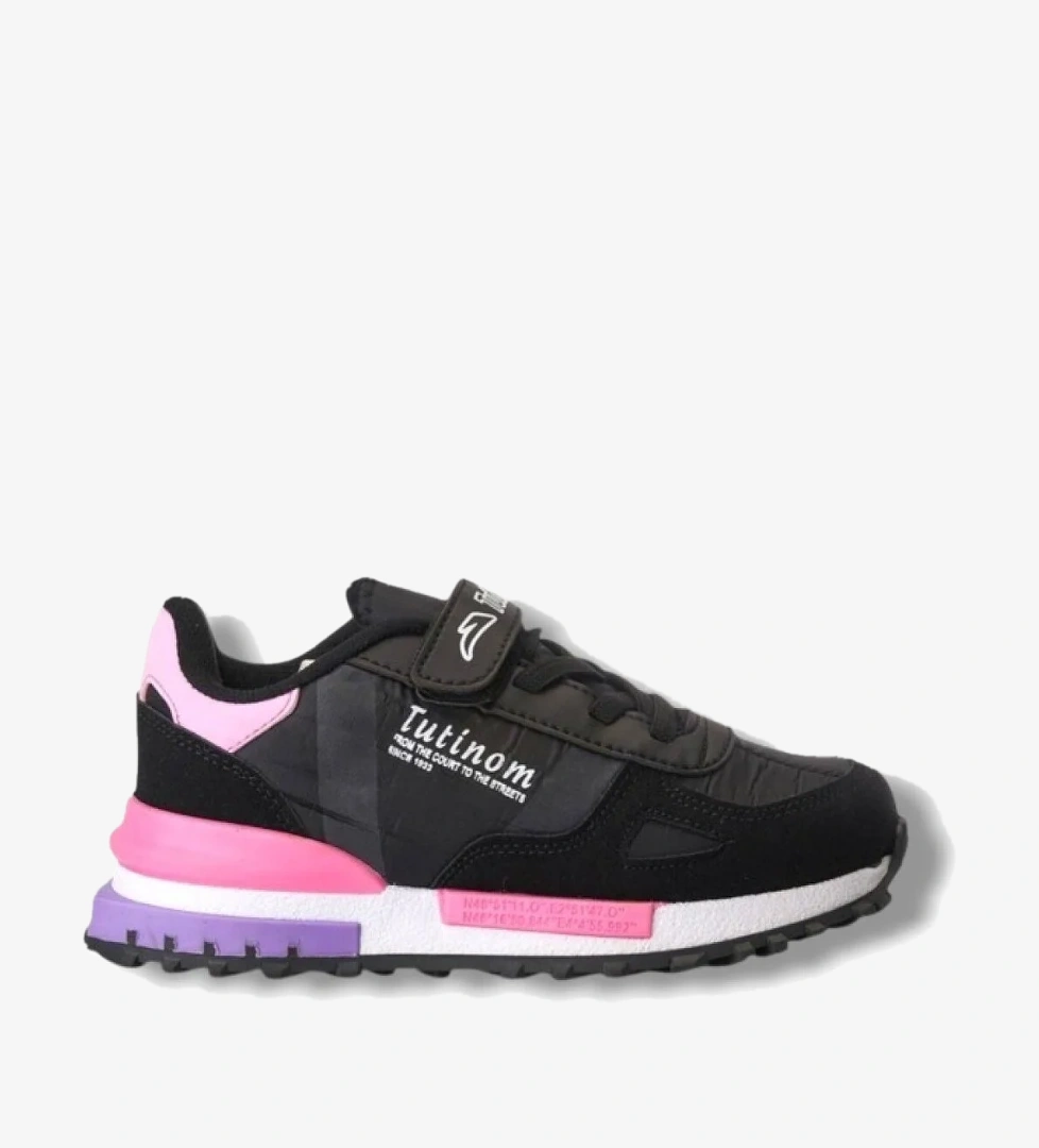 Tutinom 807-26 Anatomik Paraşüt Kumaş Kız Çocuk Sneaker Siyah Pembe 31-35 model görseli