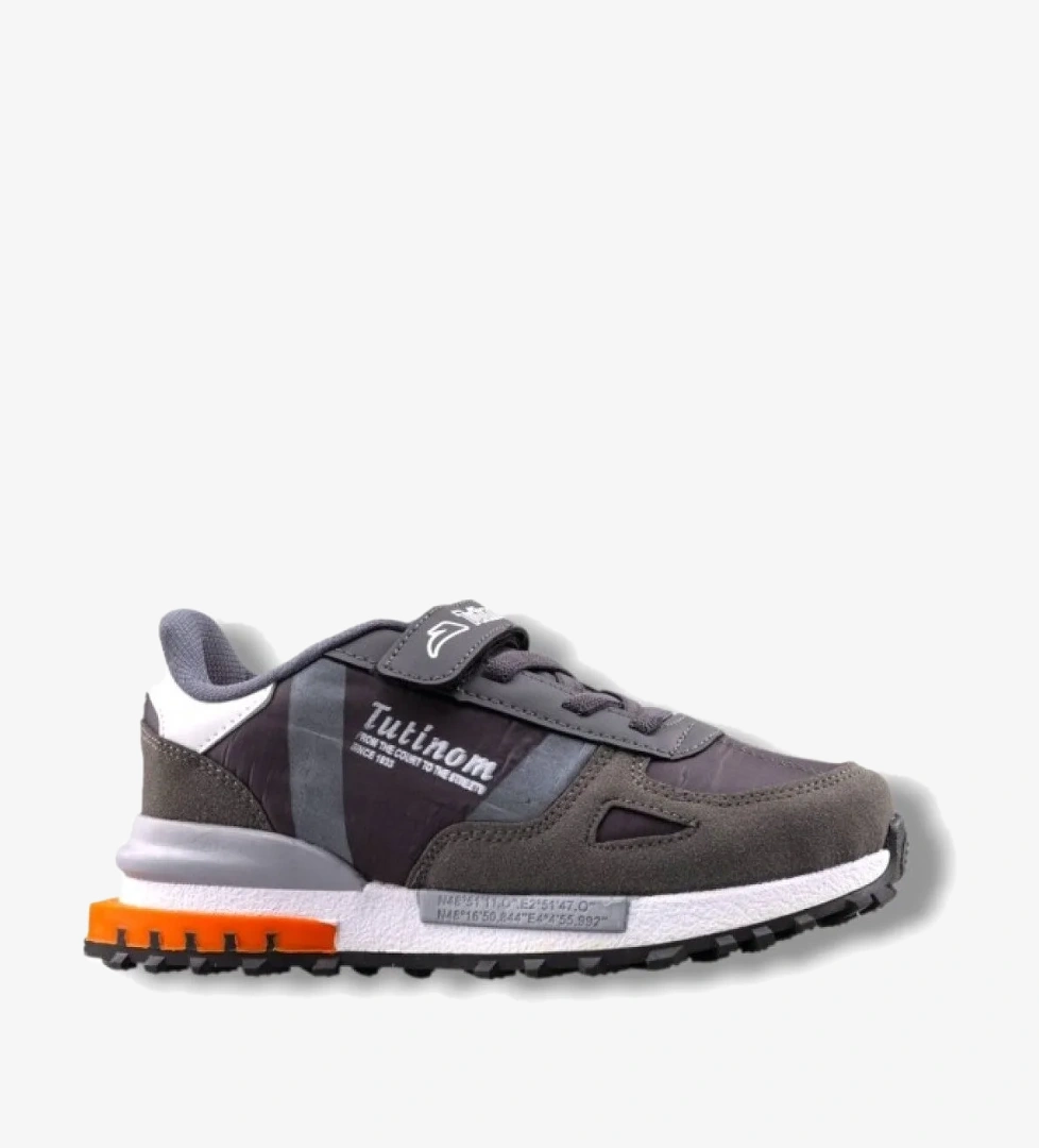Tutinom 807-26 Anatomik Paraşüt Kumaş Çocuk Sneaker Füme Beyaz Oranj 31-35 model görseli