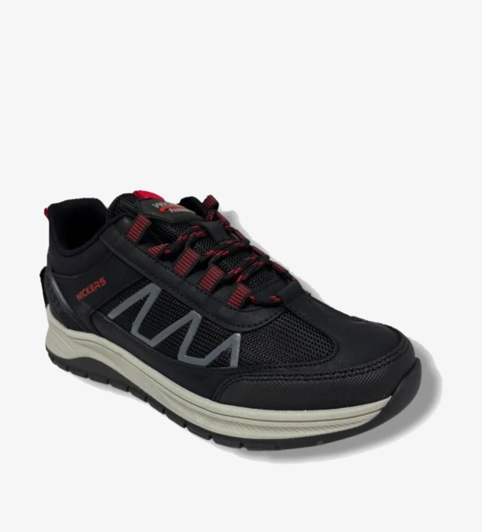 Conteyner Wickers 2703-26 Cilt Deri Anatomik Erkek Ayakkabı Siyah Kırmızı model görseli